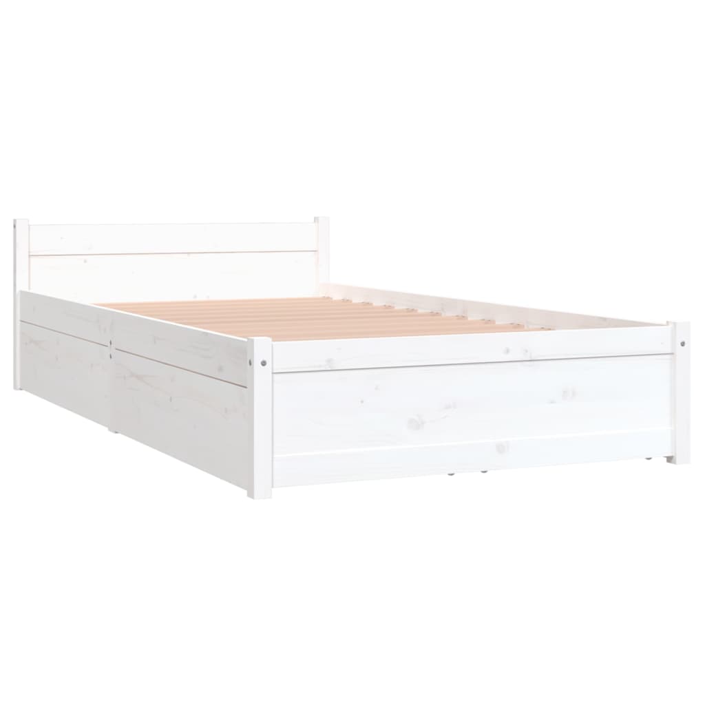 sengeramme med skuffer 90x190 cm single hvid