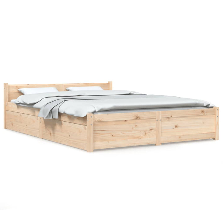 sengeramme med skuffer 135x190 cm dobbelt