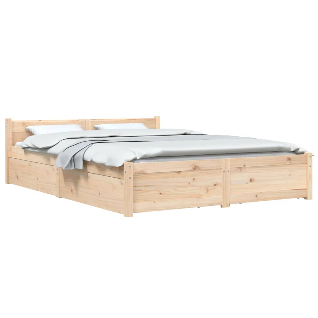 sengeramme med skuffer 135x190 cm dobbelt