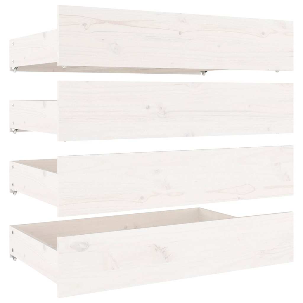 sengeramme med skuffer 135x190 cm dobbelt hvid