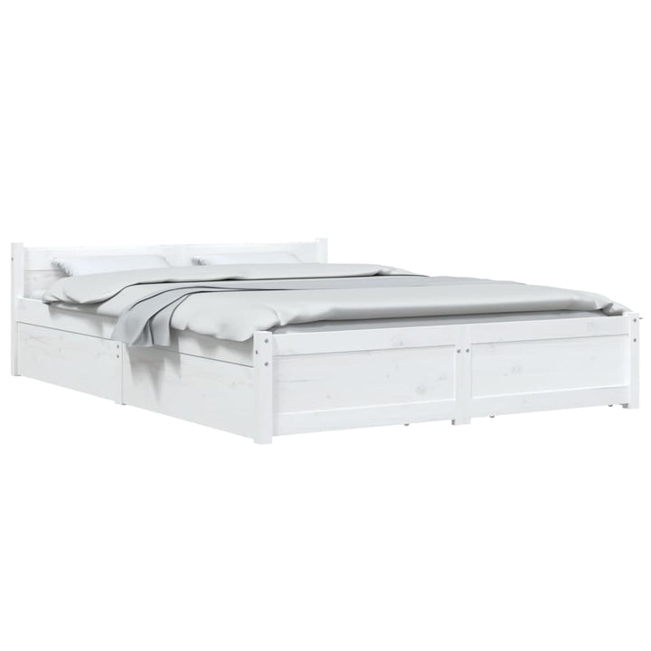 sengeramme med skuffer 140x190 cm hvid