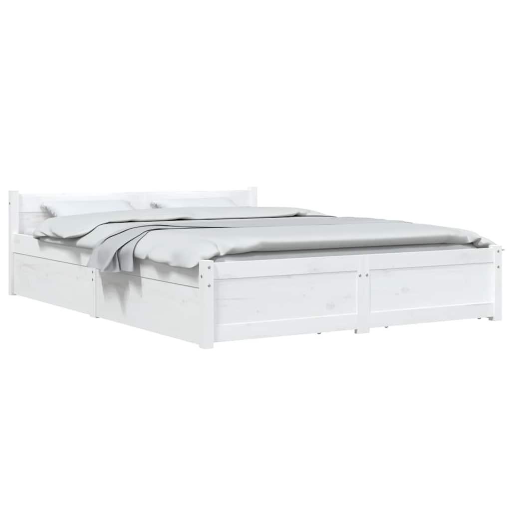 sengeramme med skuffer 120x200 cm hvid