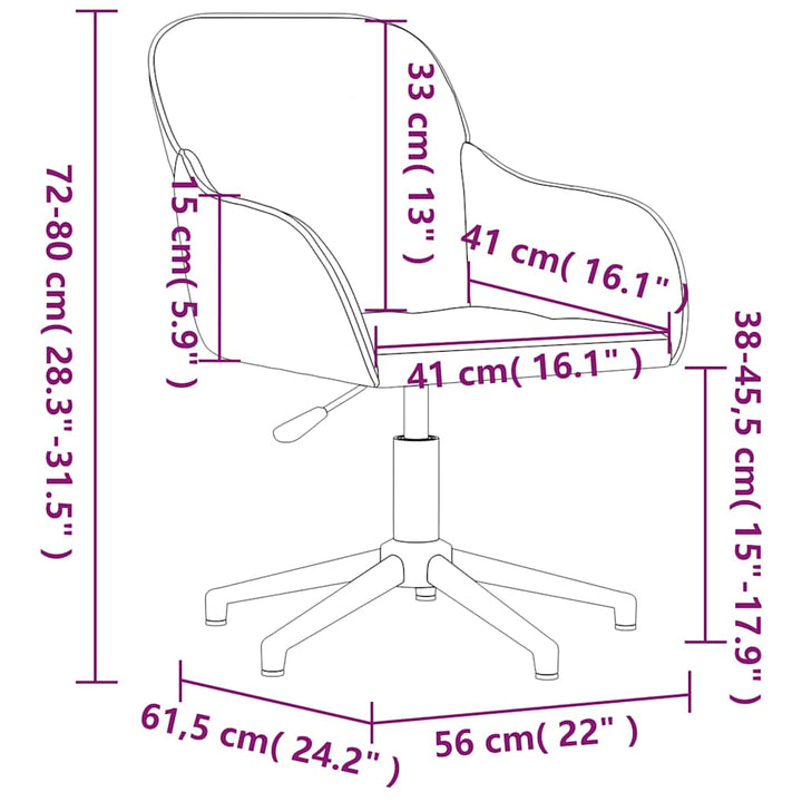 drejelige spisebordsstole 2 stk. fløjl vinrød