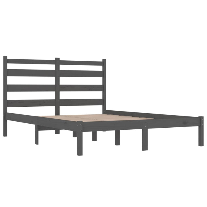 sengeramme 200x200 cm massivt fyrretræ grå