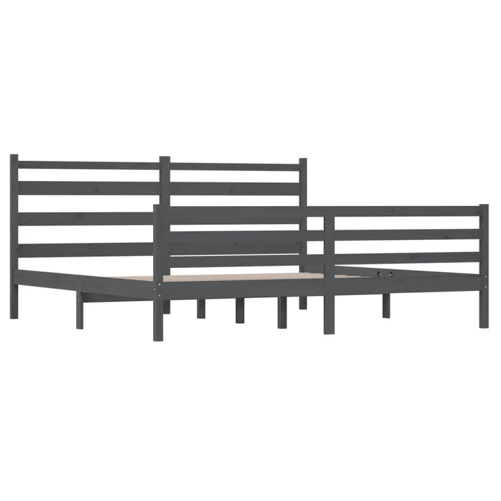 sengeramme 200x200 cm massivt fyrretræ grå