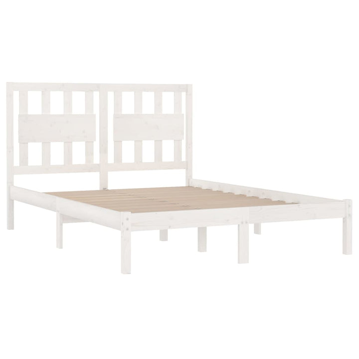 sengeramme 140x190 cm massivt fyrretræ hvid