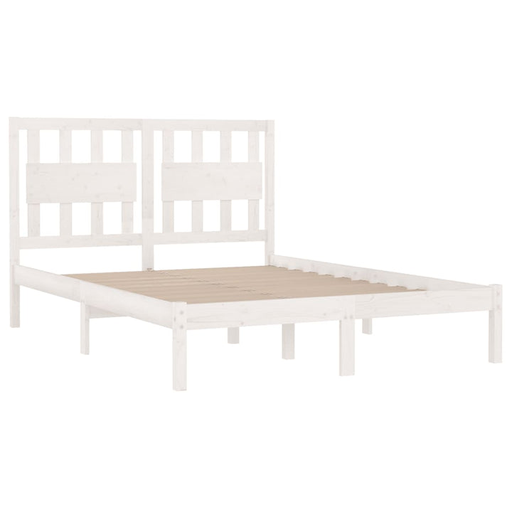 sengeramme 120x200 cm massivt fyrretræ hvid