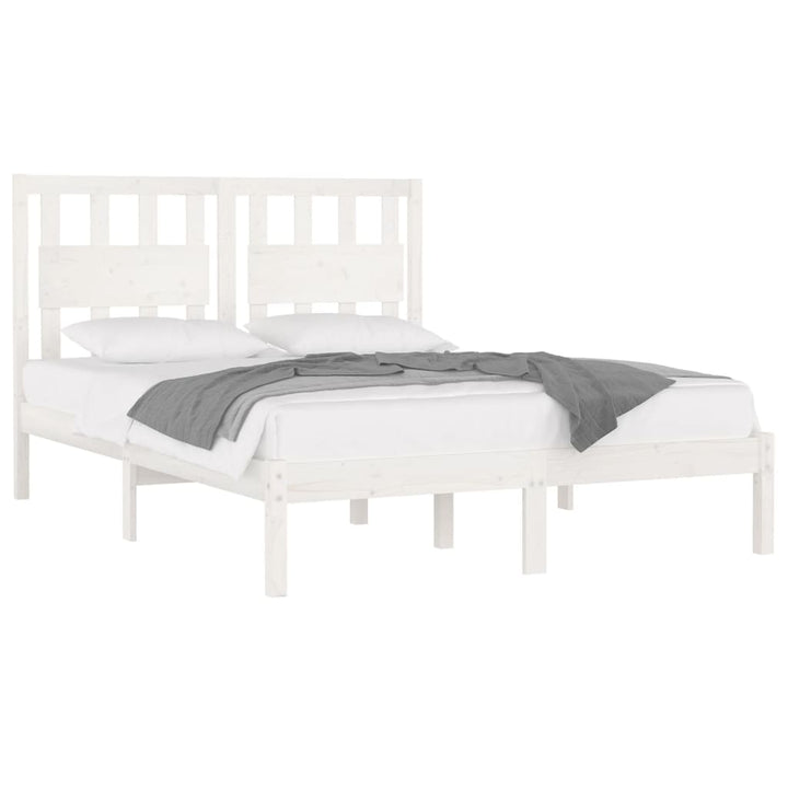 sengeramme 150x200 cm King Size massivt fyrretræ hvid