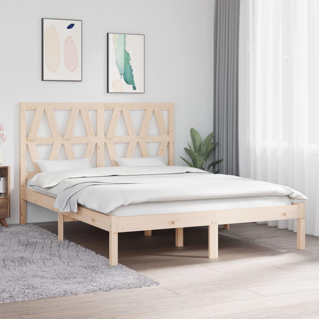 sengeramme 140x190 cm massivt fyrretræ