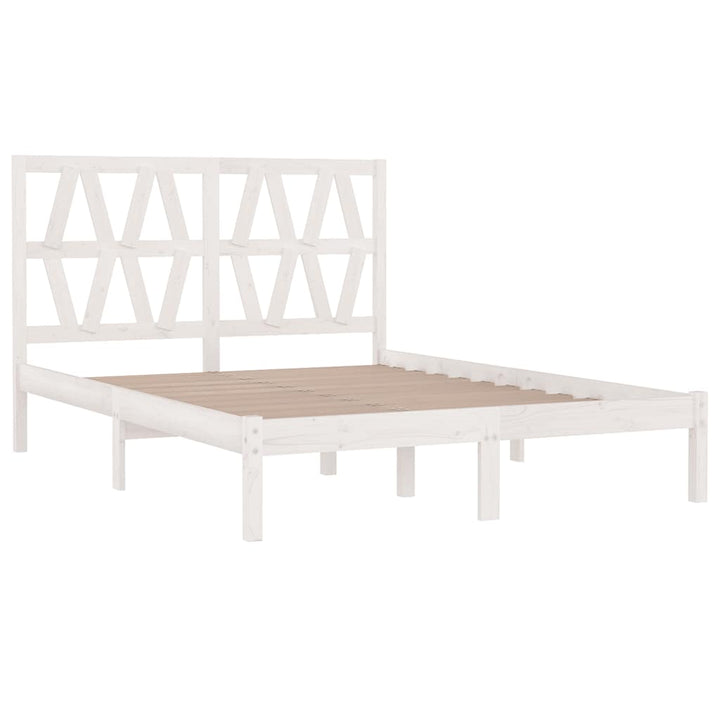 sengeramme 120x200 cm massivt fyrretræ hvid