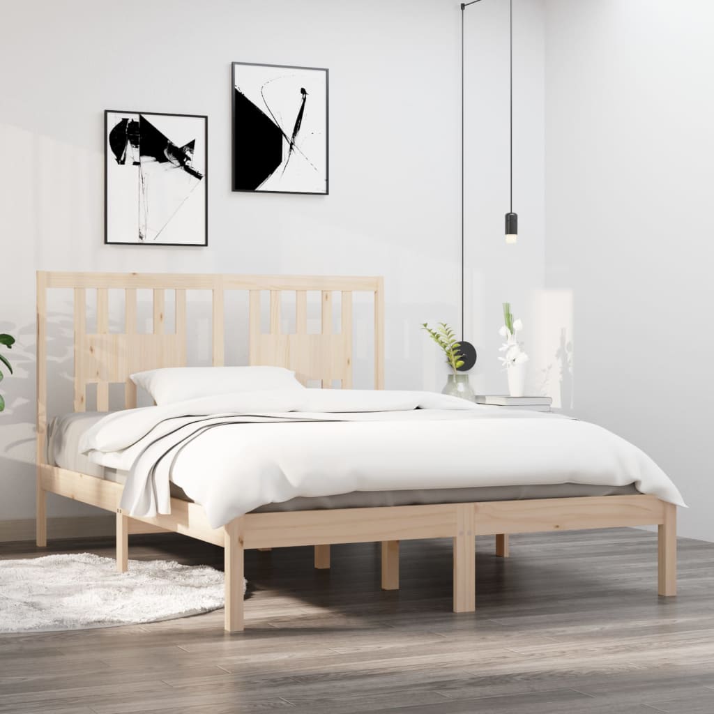 sengeramme 135x190 cm massivt træ
