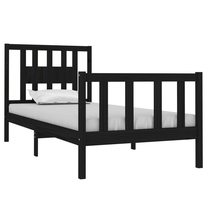 sengeramme 75x190 cm Small Single massivt træ sort