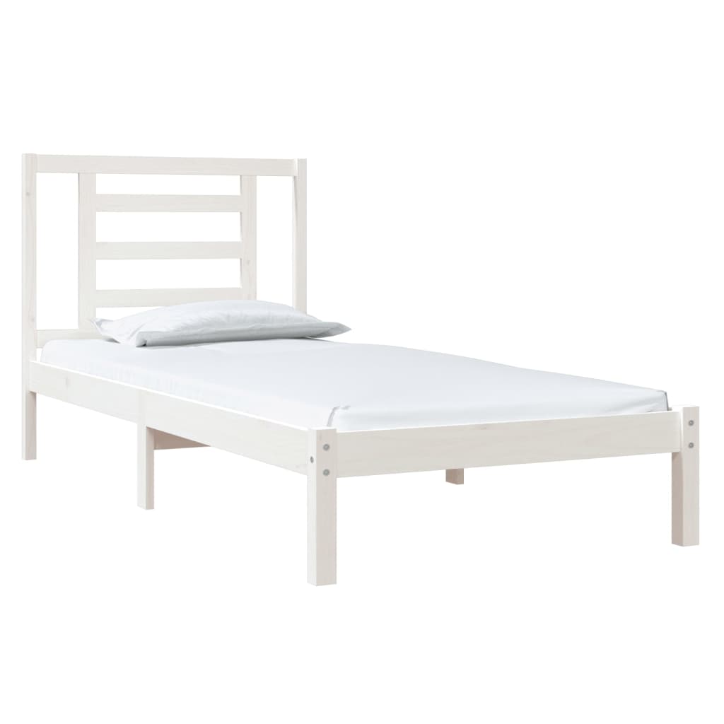 sengeramme uden madras 90x190 cm massivt fyrretræ hvid