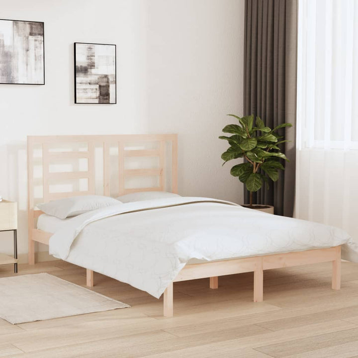 sengeramme uden madras 140x190 cm massivt fyrretræ