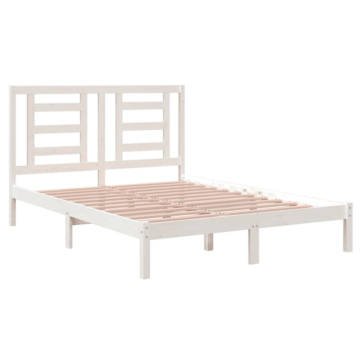 sengeramme uden madras 140x190 cm massivt fyrretræ hvid