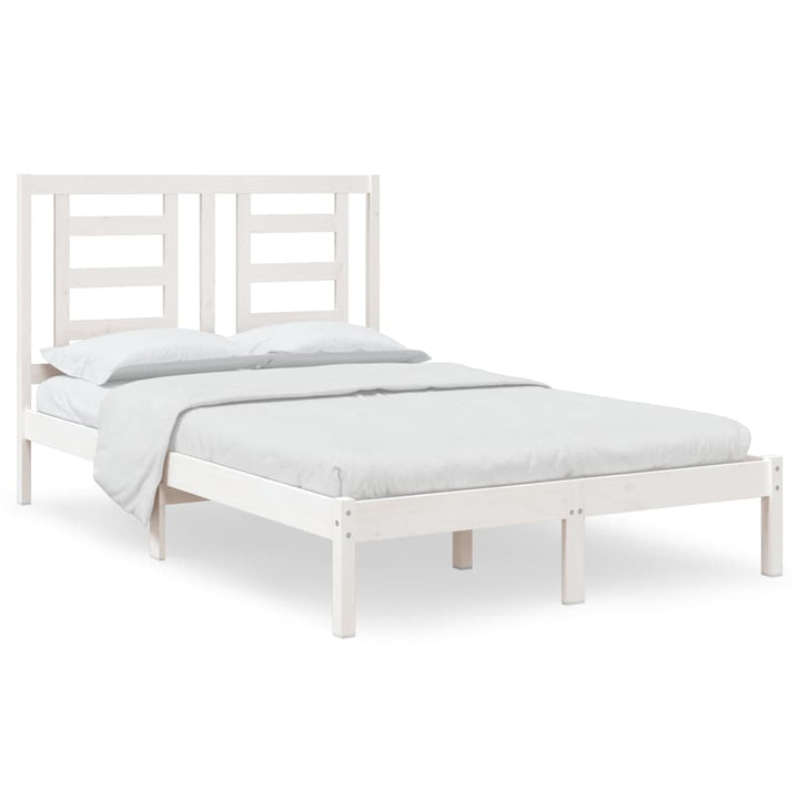 sengeramme uden madras 120x200 cm massivt fyrretræ hvid