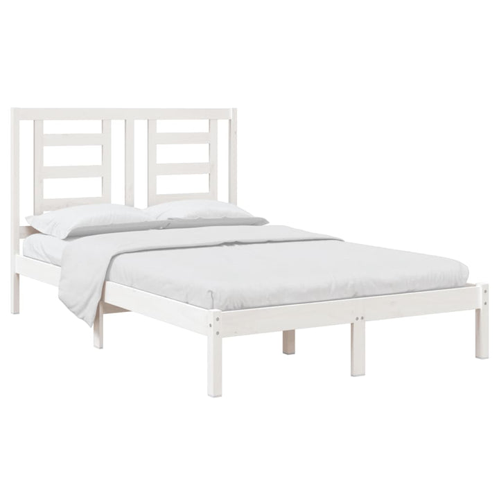 sengeramme uden madras 120x200 cm massivt fyrretræ hvid