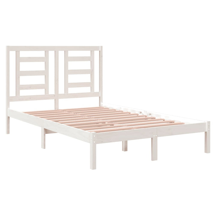sengeramme uden madras 120x200 cm massivt fyrretræ hvid