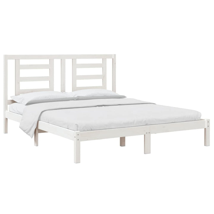 sengeramme uden madras 160x200 cm massivt fyrretræ hvid
