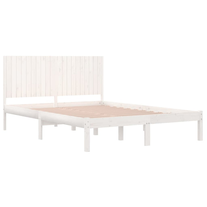 sengeramme uden madras 200x200 cm massivt fyrretræ hvid
