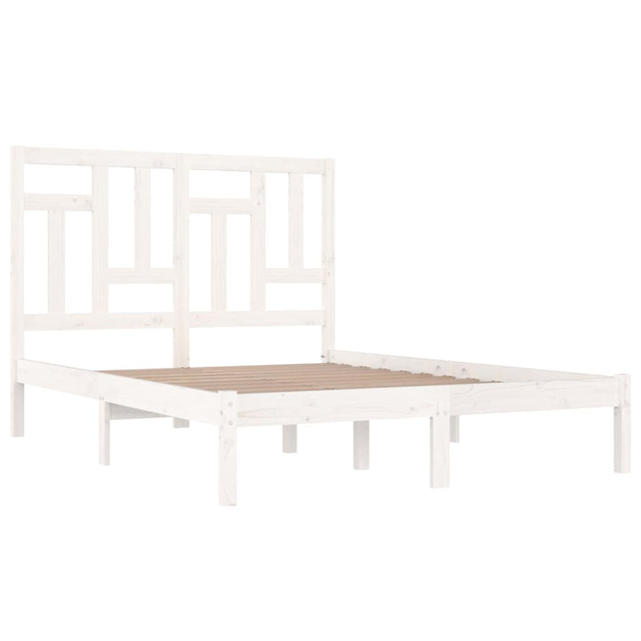 sengeramme uden madras 140x190 cm massivt fyrretræ hvid