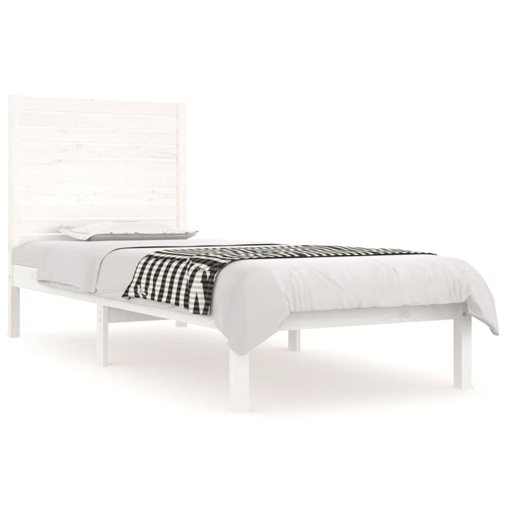 sengeramme 90x190 cm Single massivt træ hvid