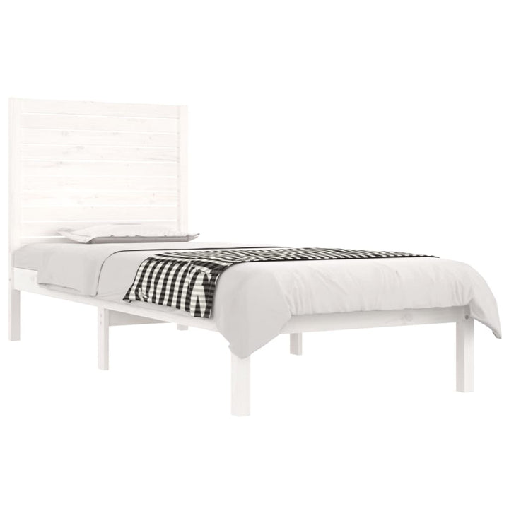 sengeramme 90x190 cm Single massivt træ hvid