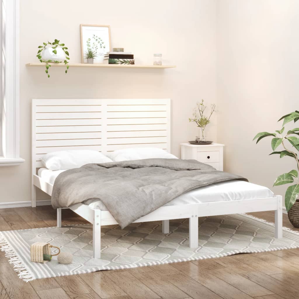 sengeramme 140x200 cm massivt træ hvid