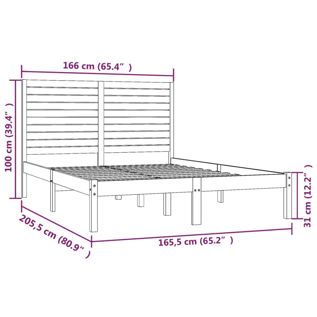 sengeramme 160x200 cm massivt træ