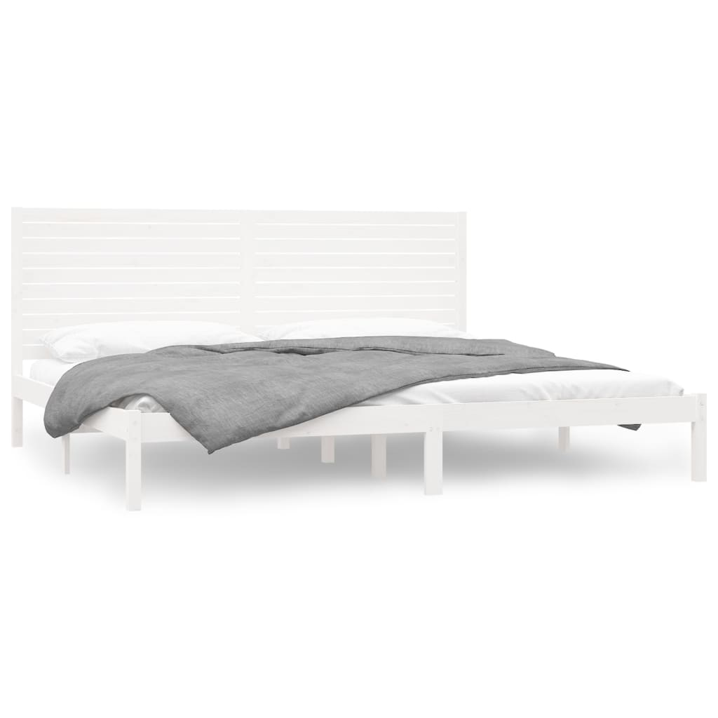 sengestel 180x200 cm Super King massivt fyrretræ hvid