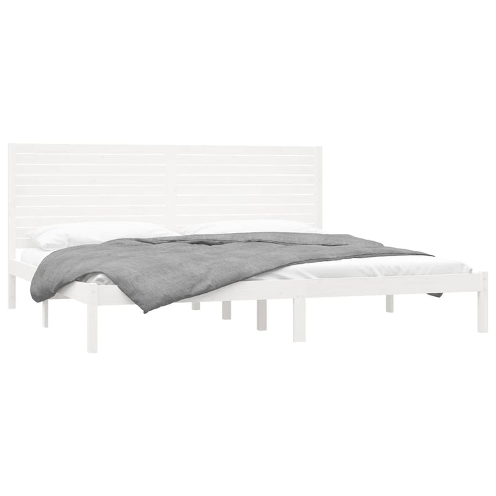 sengestel 180x200 cm Super King massivt fyrretræ hvid