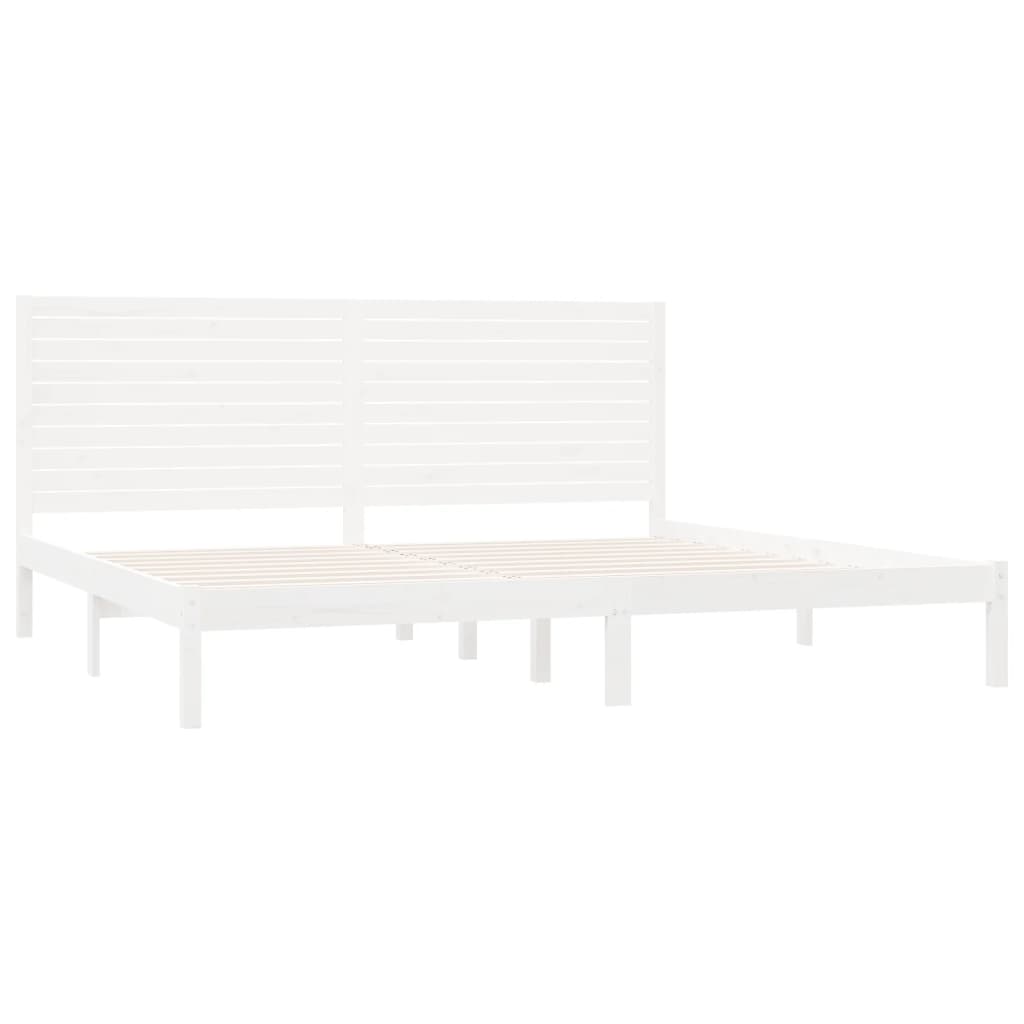 sengeramme 200x200 cm massivt træ hvid