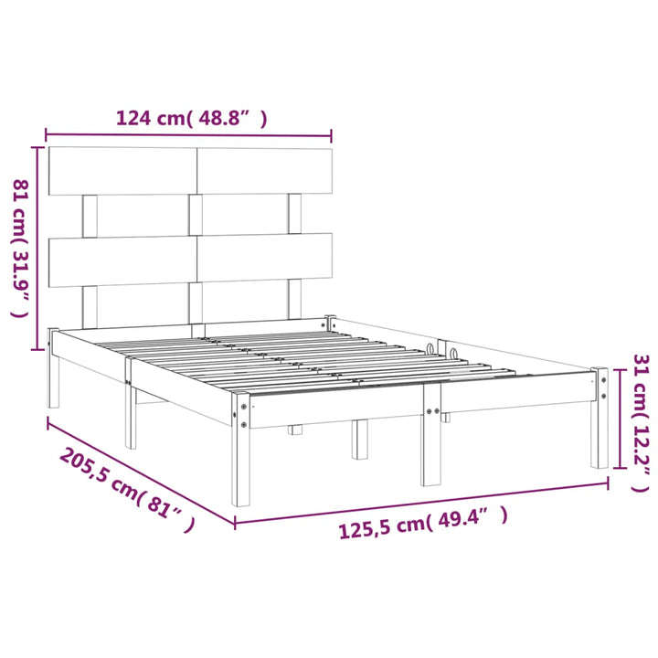 sengeramme 120x200 cm massivt træ hvid