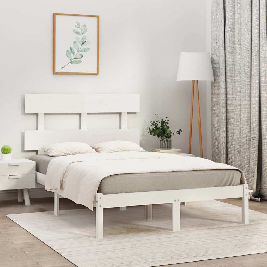 sengeramme 120x200 cm massivt træ hvid