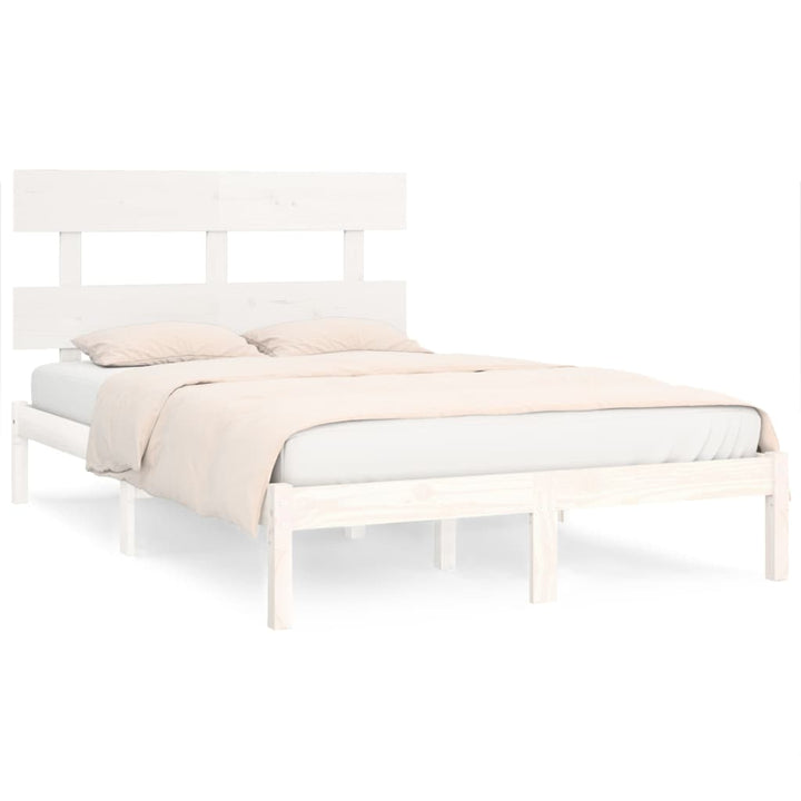 sengeramme 200x200 cm massivt træ hvid