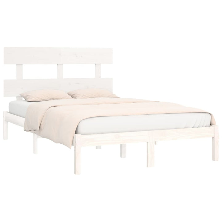 sengeramme 200x200 cm massivt træ hvid