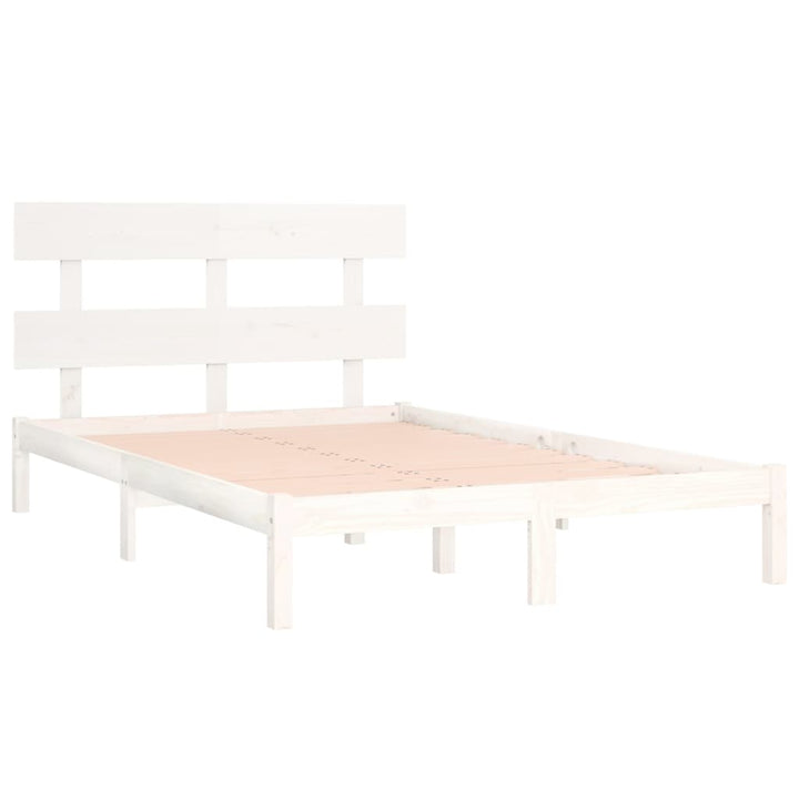 sengeramme 200x200 cm massivt træ hvid