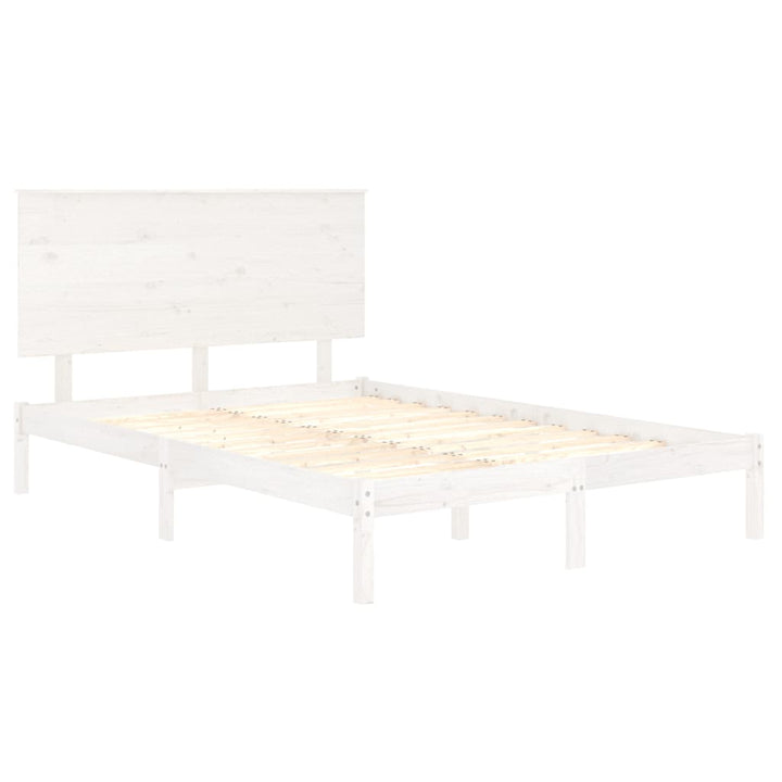 sengeramme uden madras 140x190 cm massivt fyrretræ hvid