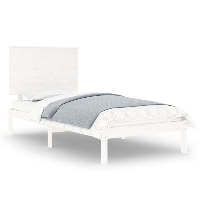 sengeramme uden madras 100x200 cm massivt fyrretræ hvid
