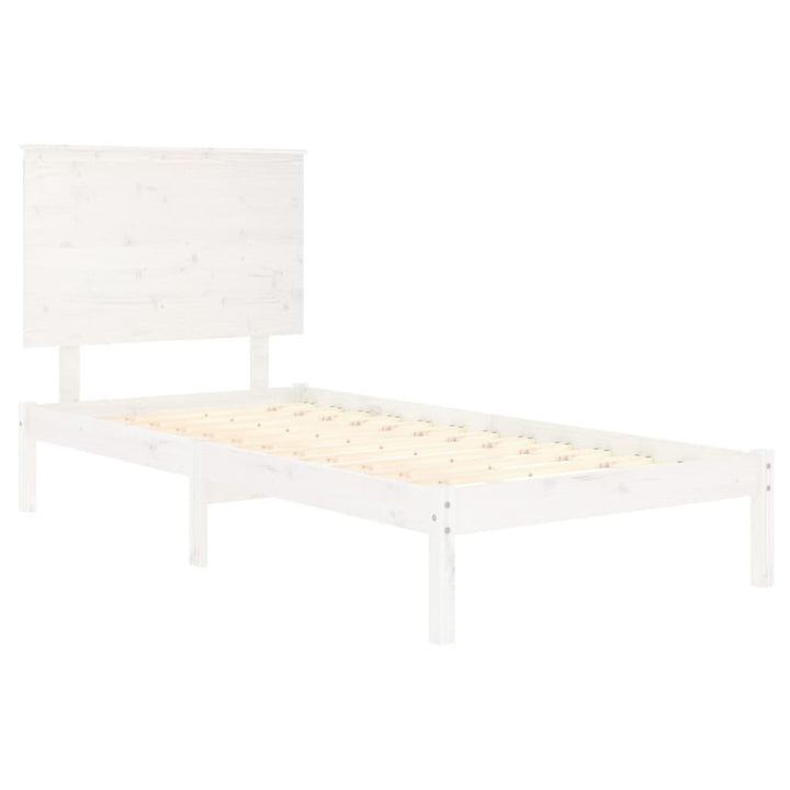 sengeramme uden madras 100x200 cm massivt fyrretræ hvid