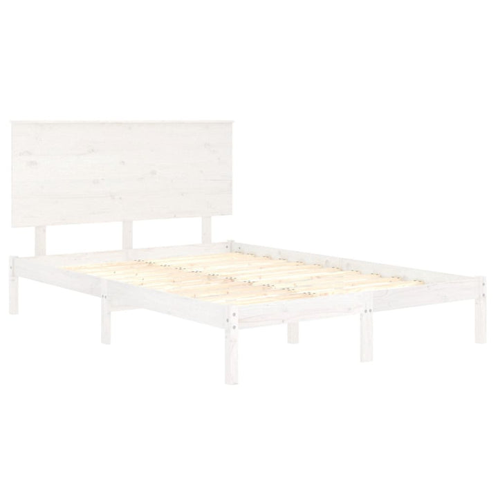 sengeramme uden madras 120x200 cm massivt fyrretræ hvid