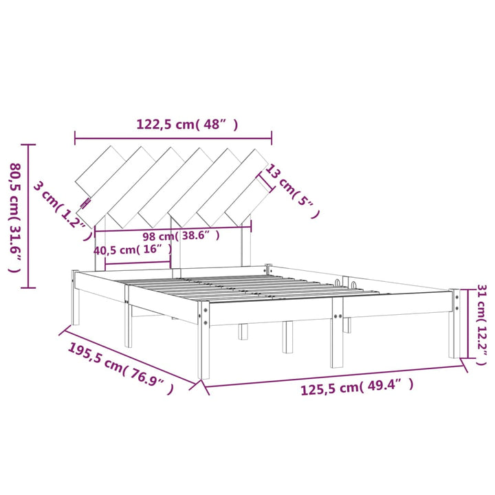 sengeramme 120x190 cm Small Double massivt træ