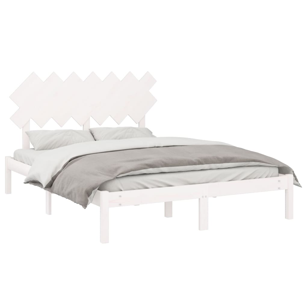 sengeramme 140x190 cm massivt træ hvid
