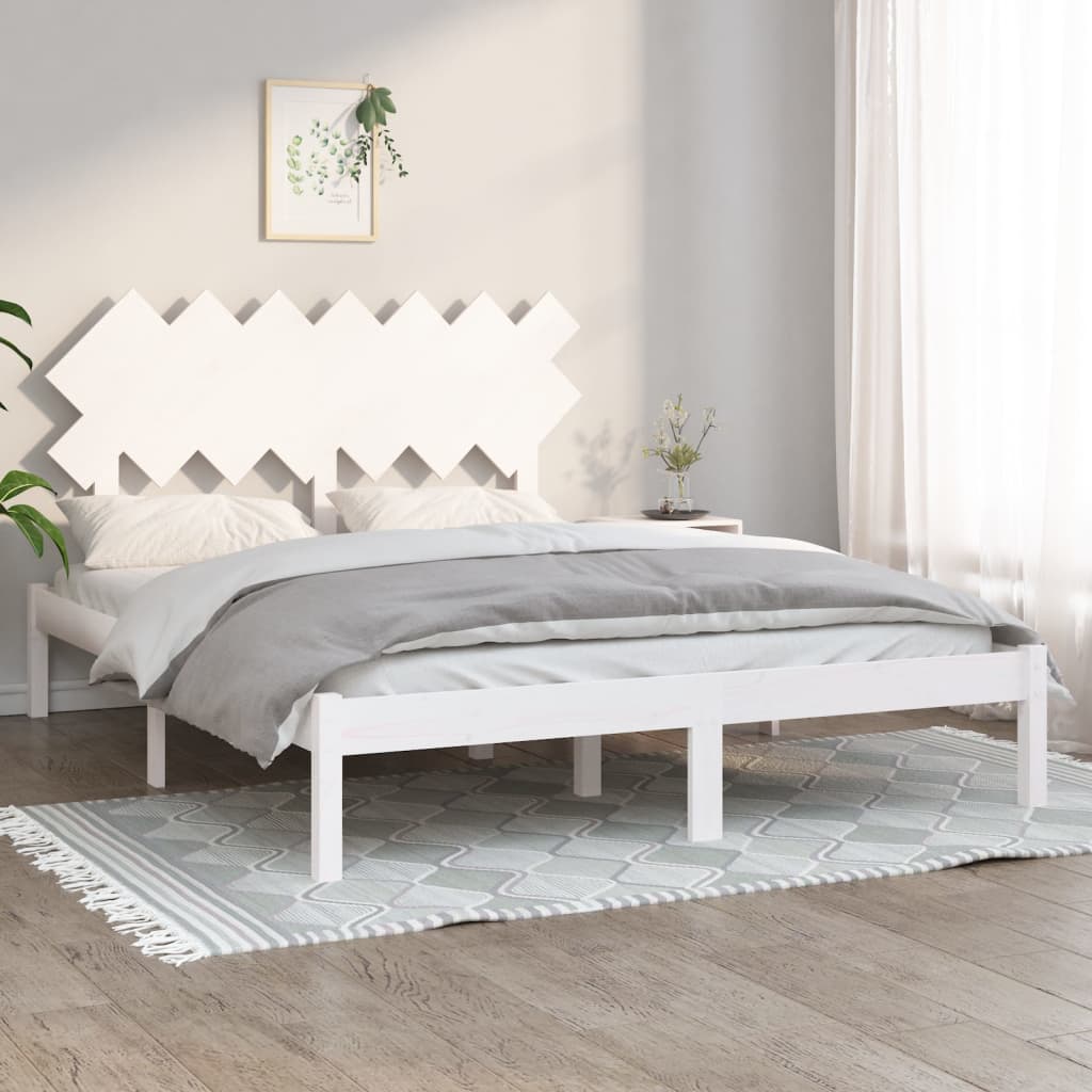 sengeramme 140x190 cm massivt træ hvid