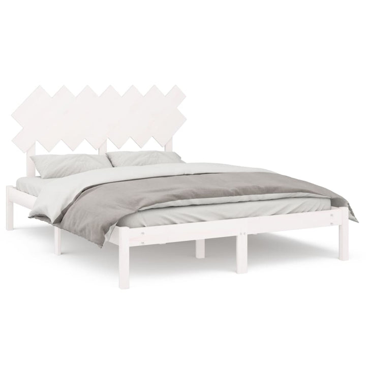 sengeramme 140x200 cm massivt træ hvid
