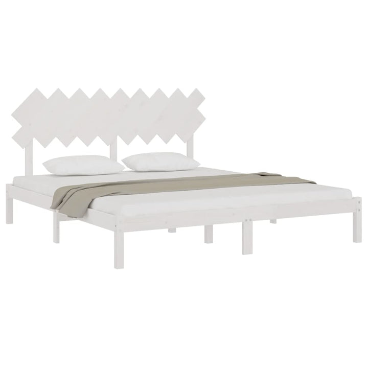 sengeramme 180x200 cm Super King massivt træ hvid
