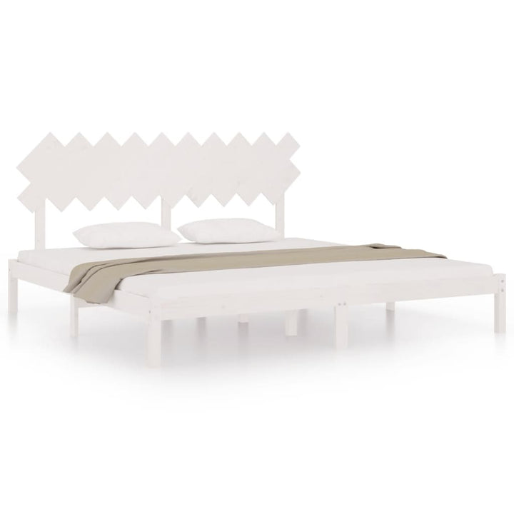 sengeramme 200x200 cm massivt træ hvid