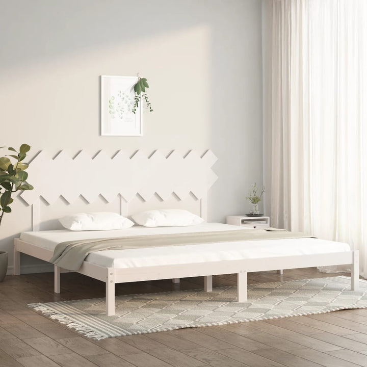 sengeramme 200x200 cm massivt træ hvid