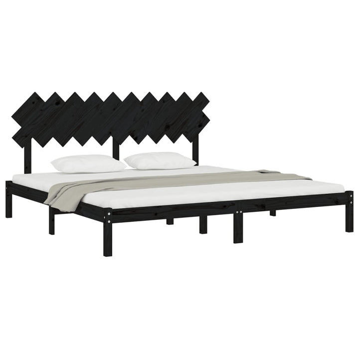 sengeramme 200x200 cm massivt træ sort