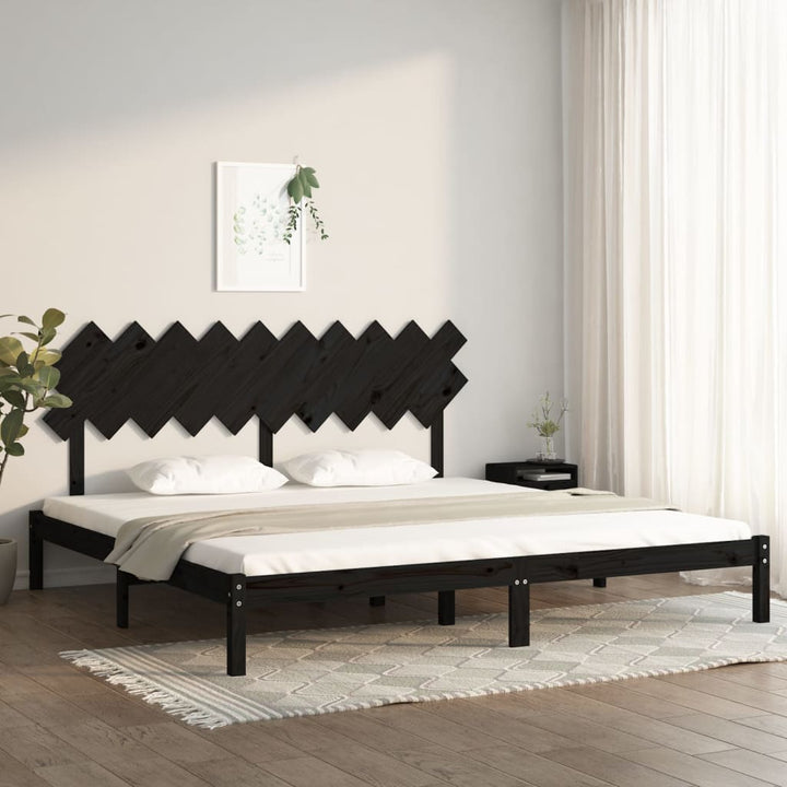 sengeramme 200x200 cm massivt træ sort